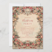 Vintage Holiday Garland Christmas Kaart (Voorkant)