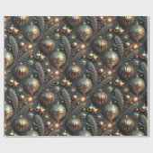 Vintage Holiday Ornaments Pattern Cadeaupapier (Vlak)