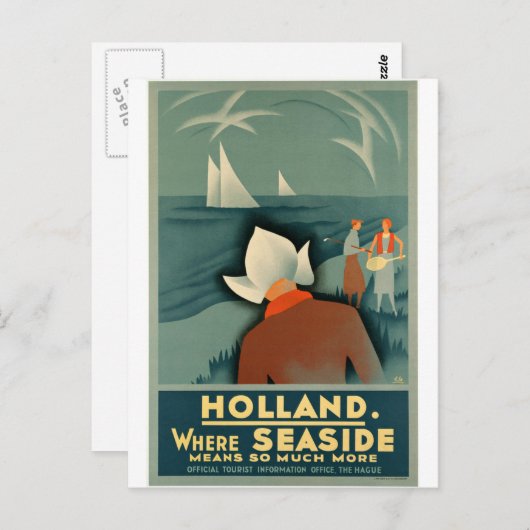Vintage - Holland Travel Poster Briefkaart (Voorkant / Achterkant)