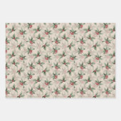 Vintage Holly and Berries Inpakpapier Vel (Voorkant)