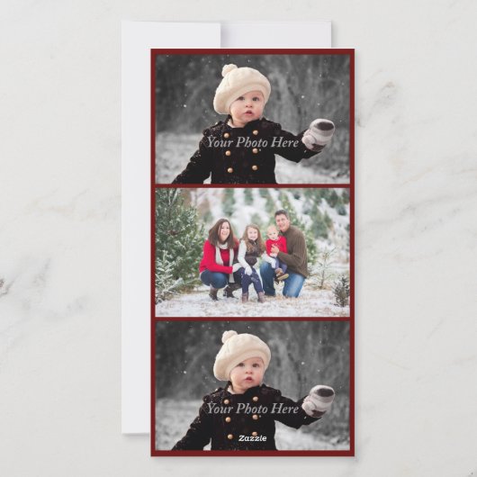 Vintage Holly & Bells kerstfotokaartje Feestdagenkaart (Achterkant)