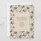 Vintage Holly Berries Merry Christmas Photo Feestdagenkaart (Achterkant)