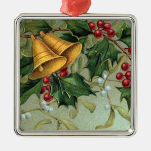 Vintage Holly Berries Metalen Ornament