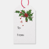 Vintage Holly Berry Greetings Gift Label Cadeaulabel (Achterkant)