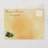 Vintage Holly Christmas Postcards Feestdagenkaart (Achterkant)