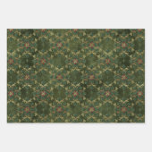 Vintage Holly Damask Pattern Inpakpapier Vel (Voorkant 3)