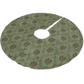 Vintage Holly Damask Pattern Kerstboom Rok (Gekanteld)