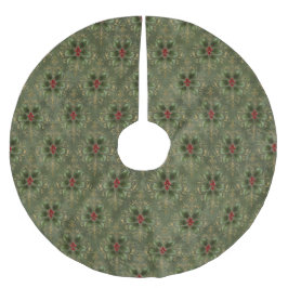 Vintage Holly Damask Pattern  Kerstboom Rok