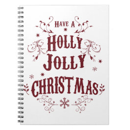 Vintage Holly Jolly Christmas Notitieboek