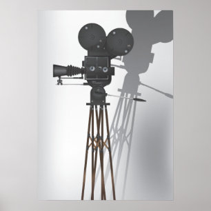 Vintage Hollywood-camera Poster