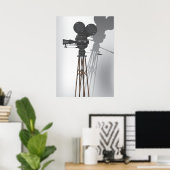 Vintage Hollywood-camera Poster (Thuiskantoor)