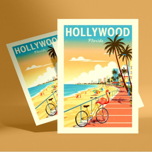 Vintage Hollywood Florida Briefkaart