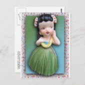 Vintage Holt Howard Hula Gal Briefkaart (Voorkant / Achterkant)