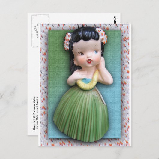 Vintage Holt Howard Hula Gal Briefkaart (Voorkant / Achterkant)
