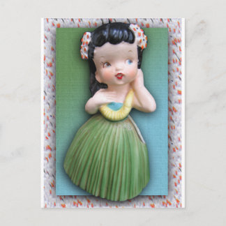 Vintage Holt Howard Hula Gal Briefkaart