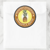 Vintage Homemade anananas Sjabloon Ronde Sticker (Tas)