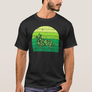 Vintage Hond Corgi Shamrock C Ierse Mannen Vrouwen T-shirt