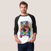 vintage hond en gamer console t-shirt (Voorkant volledig)