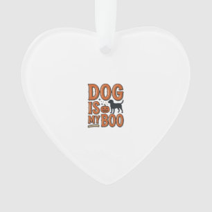 Vintage Hond Is My Boo Halloween Shirt Ontwerp_1 Ornament