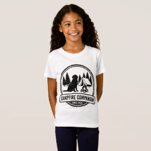 Vintage hond kamperen - kampvuur metgezel retro t-shirt