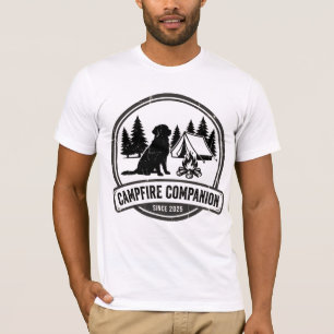 Vintage hond kamperen - kampvuur metgezel retro t-shirt