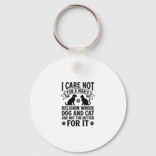 Vintage Hond Kat Religie Quote Huisdierliefhebber Sleutelhanger