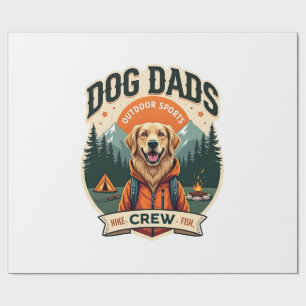 Vintage hond papa's Outdoor sportteam Golden Retri Cadeaupapier