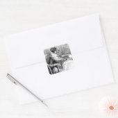 Vintage Hond Zit aan de Tafel Sticker (Envelop)