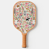 Vintage Honden Florals Cute Pickleball Paddle (Achterkant)