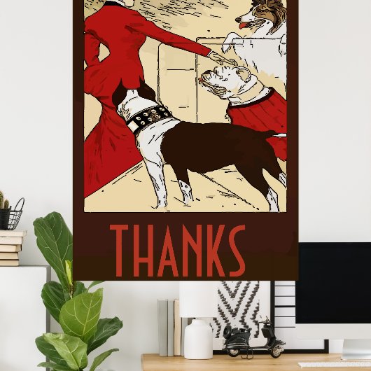 Vintage Honden Poster (Thuiskantoor)