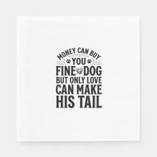 Vintage Hondenliefde Citaat Typografie Design_1 Servet