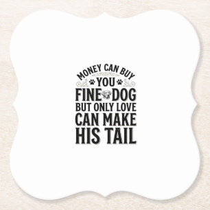Vintage Hondenliefdescitaat Typografie Design_1 Kartonnen Onderzetters