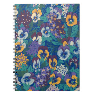 Vintage Hondsviola Bloemmotief Blauwe Cottage Ga Notitieboek