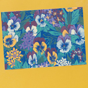 Vintage Hondsviola Bloemmotief Blauwe Cottage Ga Theedoek