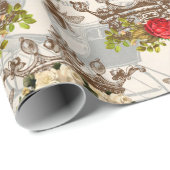 Vintage Honey Bee Pattern Cadeaupapier (Rol Hoek)