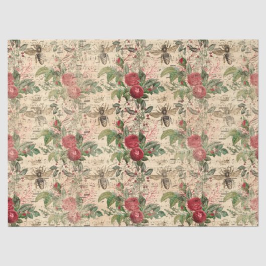 Vintage Honey Bee Serie Ontwerp 2 Tissue Papier (Voorkant)