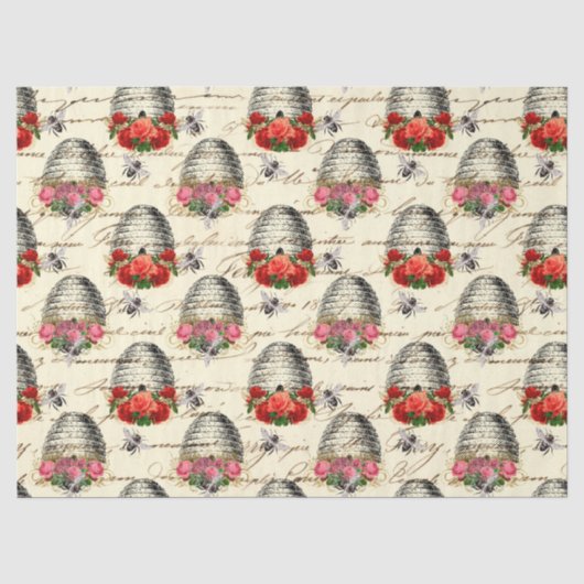 Vintage Honey Bee Serie Ontwerp 8 Tissue Papier (Voorkant)