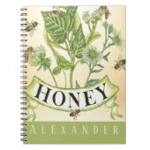Vintage Honeybee Botanical Illustration Notitieboek (Voorkant)