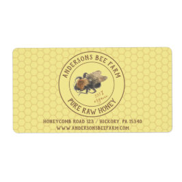 Vintage Honeybee & Honeycomb | Rundveehouder/imker Etiket