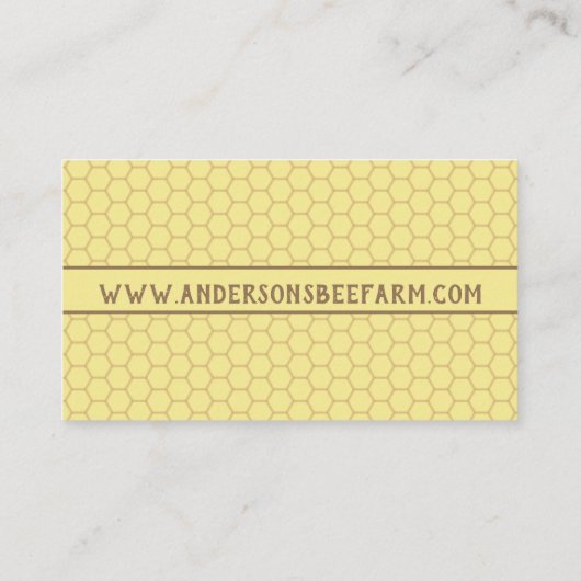 Vintage Honeybee & Honeycomb | Rundveehouder/imker Visitekaartje (Achterkant)