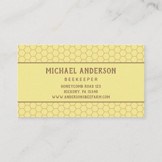 Vintage Honeybee & Honeycomb | Rundveehouder/imker Visitekaartje (Achterkant)