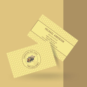 Vintage Honeybee & Honeycomb   Rundveehouder Visitekaartje