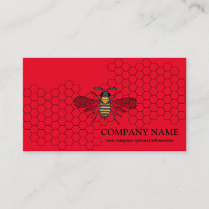 Vintage Honeycomb BeeKeeper Honey Apairist Visitekaartje