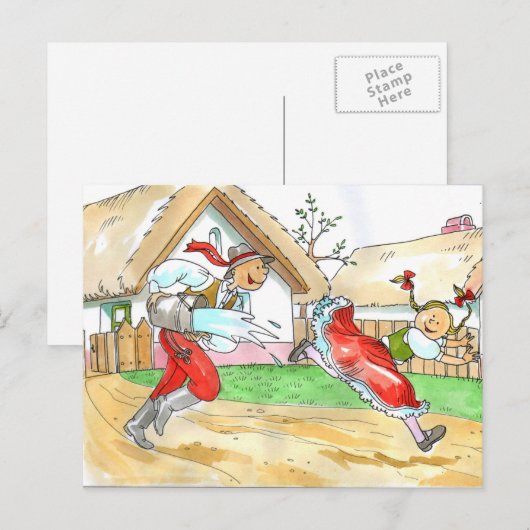 Vintage Hongaars briefkaart voor Pasen (Voorkant / Achterkant)