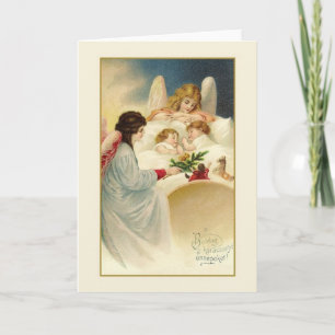 Vintage Hongaarse Kerstkaart Karácsonyi Feestdagen Kaart