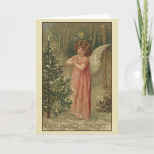 Vintage Hongaarse Kerstkaart Karácsonyi Feestdagen Kaart