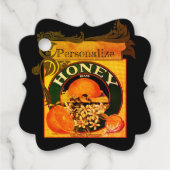 Vintage honing sinaasappel reclameetiket bedankjes labels (Voorkant)