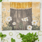 Vintage Honingbij Wilde Bloementuin (1) Theedoek (Gevouwen)