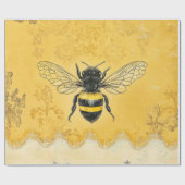 Vintage Honingbij Wilde Bloementuin (2) Cadeaupapier (Vlak)