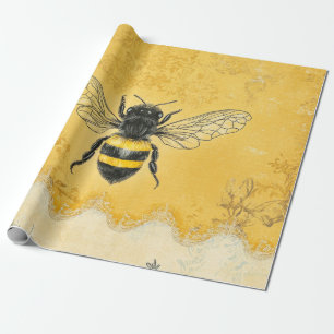 Vintage Honingbij Wilde Bloementuin (2) Cadeaupapier